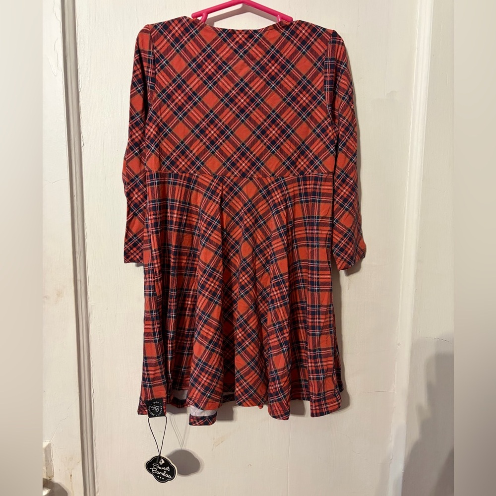 Charming Red Plaid Kids Dress